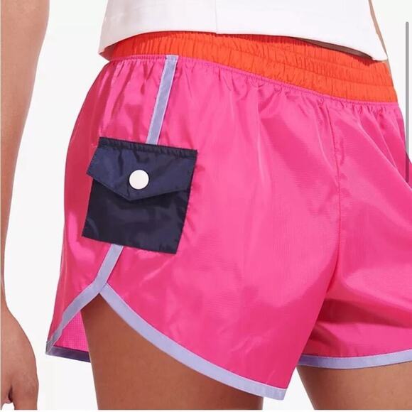 STAUD X NEW BALANCE Fuchsia Pink  Shorts - Picture 2 of 14